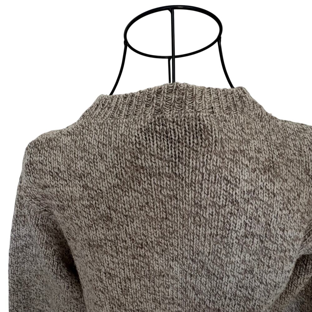 Vintage Y2K Lands End Wool Blend Marled Natural Pullover Sweater Crewneck Preppy - Picture 7 of 8